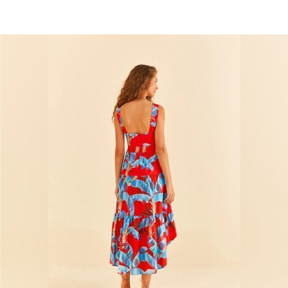 FARM RIO Red Sweet Jungle Midi Dress NWT $240 - Picture 4 of 9
